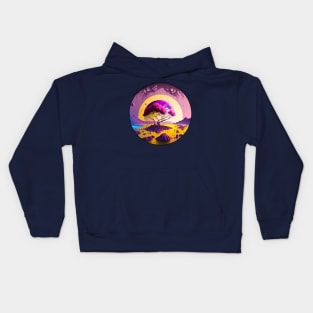 Explore the Vibrant Landscapes of a Purple Planet with Yellow Rivers Kids Hoodie